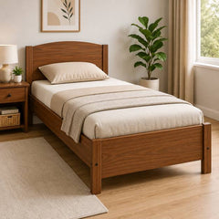 American Furnish premium wooden single bed with modern design and durable construction for Indian bedrooms