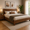American Furnish premium wooden bed with storage, modern king size bedroom furniture design for Indian homes