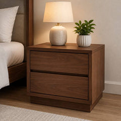 American Furnish wooden bed side table with storage drawer for modern bedroom furniture in India