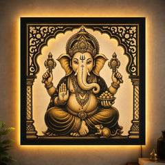 Modern LED wall frame for luxury living room décor with warm lighting and stylish wall design