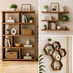 Premium Wooden Shelves and Storage Racks Online in India by American Furnish Modern Wall Shelves Display Rack and Bookshelf Furniture
