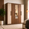 Premium wooden wardrobe with multiple storage compartments and modern bedroom design by American Furnish
