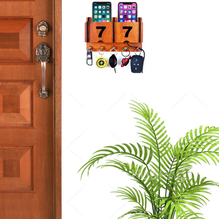 US DZIRE™ 1207 Premium Key Holder For Home & Office Wood Key Holder  (5  Hooks, Brown)
