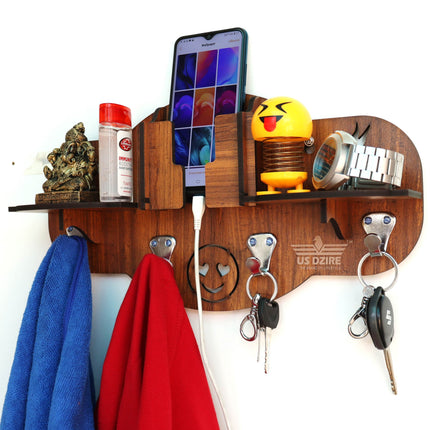 US DZIRE™805 Decorative Key Hanger (Brown) Wood Key Holder