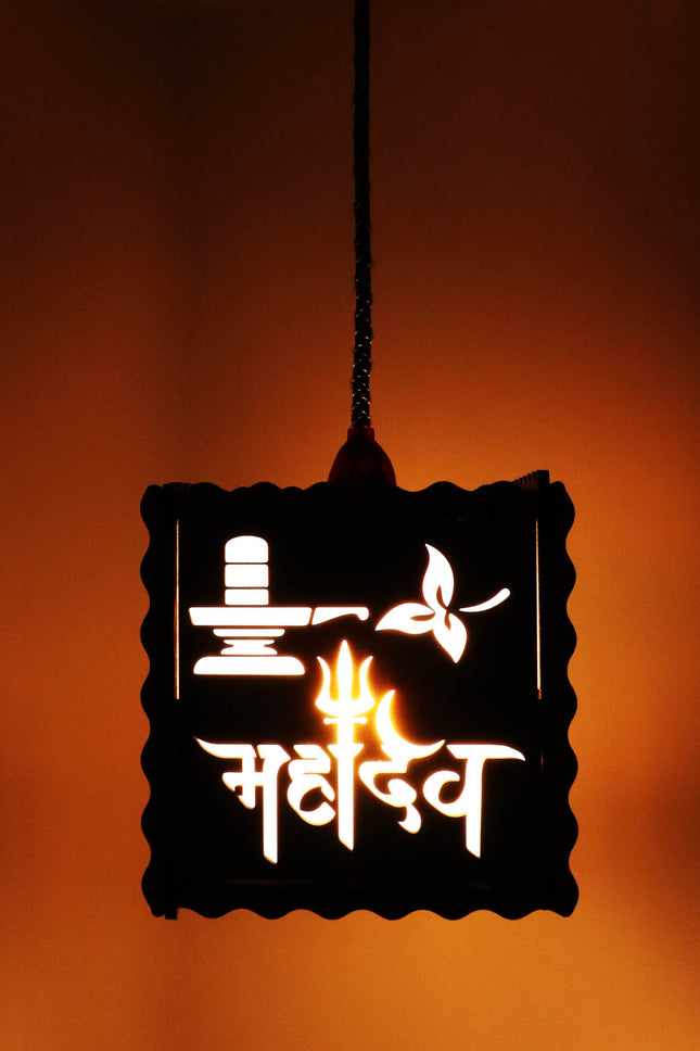 US DZIRE™ 518 Bholenath Bhagwan Wooden Ceiling Pendant Light Shade  Chandelier Style.
