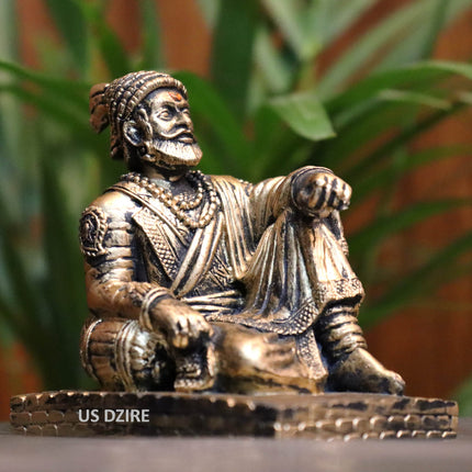 US DZIRE ™ 900 Chatrapati Shivaji Maharaj Idols Handcraft statue For Car Dashboard, Table,Puja ghar,mandir murti & office Figurines Decorative Showpiece Decorative Showpiece - 8.5 cm  (Polyresin, Gold, Black)
