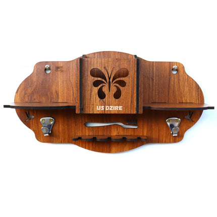 US DZIRE™ 851 Decorative Key Hanger (Brown) Wood Key Holder