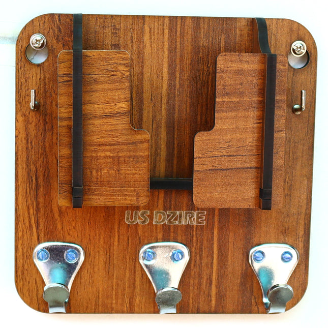 US DZIRE™ 832 Decorative Key Hanger (Brown) Wood Key Holder