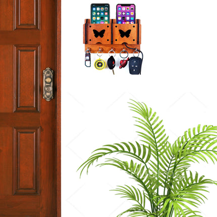 US DZIRE™ 211 Premium Key Holder For Home & Office Wood Key Holder  (5  Hooks, Brown)