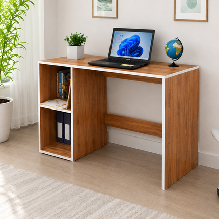 Study Laptop Computer Table with Storage Shelf for Home Office