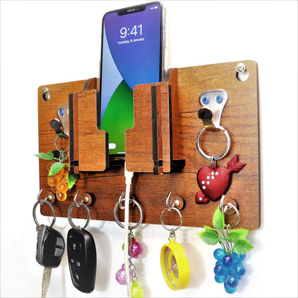 US DZIRE™ 1062 Decorative Key Hanger (Brown) Wood Key Holder