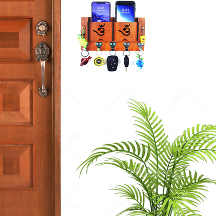 US DZIRE™ 43 Premium Key Holder For Home & Office Wood Key Holder  (7  Hooks, Brown)