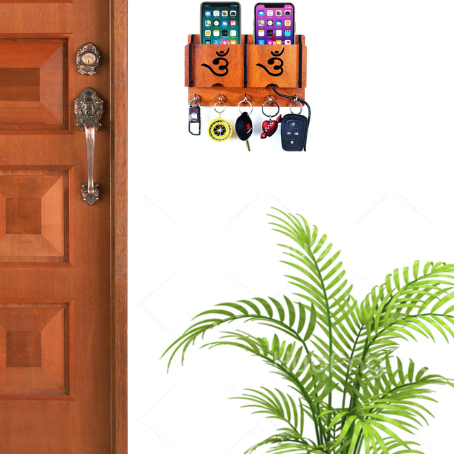 US DZIRE™ 233 Premium Key Holder For Home & Office Wood Key Holder  (5  Hooks, Brown)