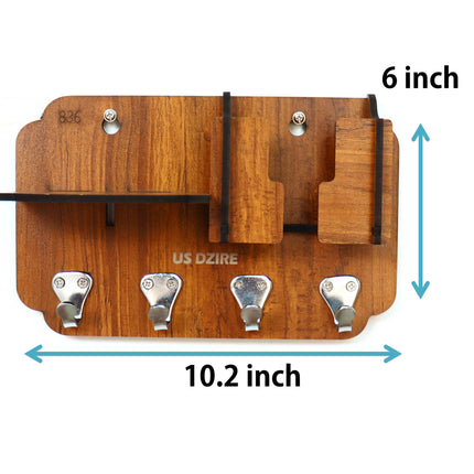 US DZIRE™ 836 Premium Key Holder For Home & Office Wood Key Holder