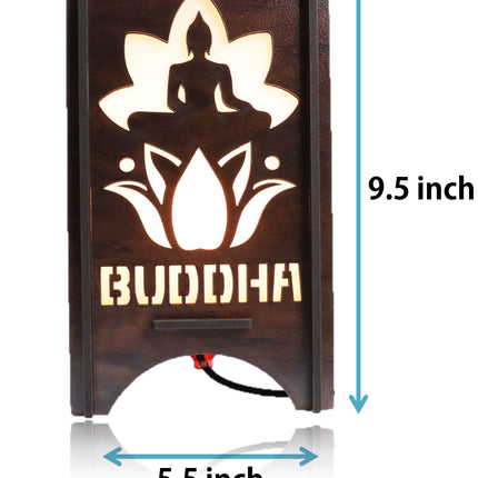 US DZIRE ™ 602 Wooden Gauttam Buddha LED Table Lamp With Creative Design,Suitable for Bedside,Drawing room,Lobby Etc Table Lamp