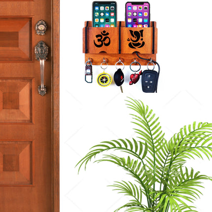 US DZIRE™ 230 Premium Key Holder For Home & Office Wood Key Holder  (5  Hooks, Brown)