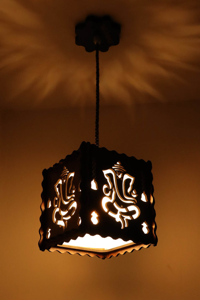 US DZIRE™ 512 Sri Ganesh Ji Pendants Ceiling Lamp  (Brown)