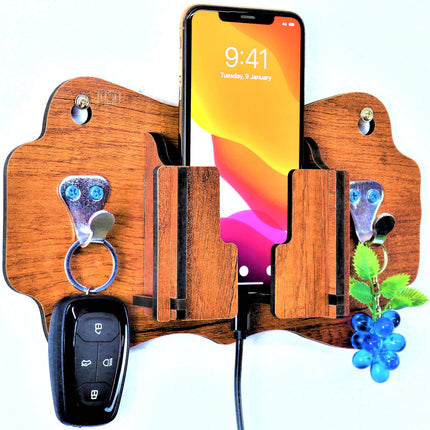 US DZIRE™ 1050 Decorative Key Hanger (Brown) Wood Key Holder