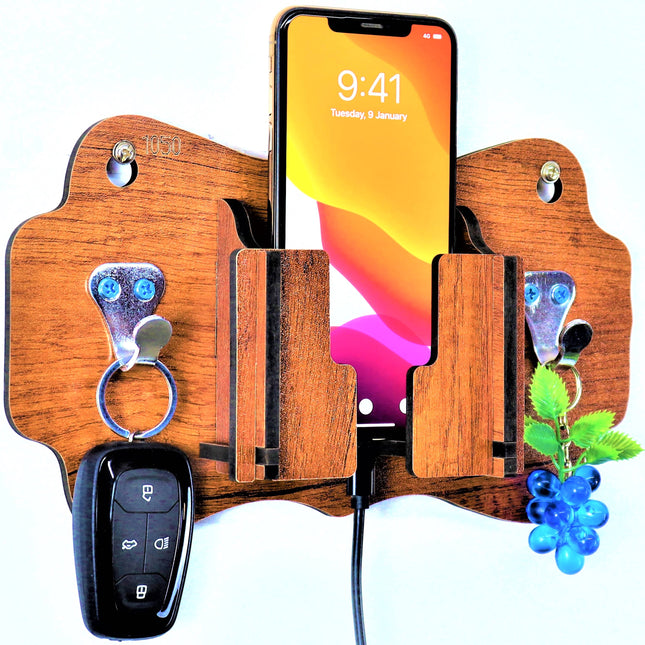 US DZIRE™ 1050 Decorative Key Hanger (Brown) Wood Key Holder