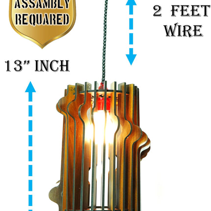 US DZIRE™ 465 Wooden Ceiling Pendant Light Shade  Chandelier Style.
