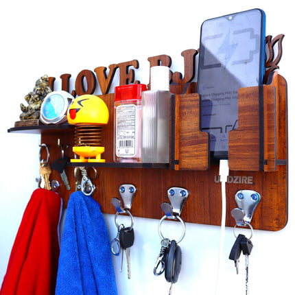 US DZIRE™ 818 Decorative Key Hanger (Brown) Wood Key Holder