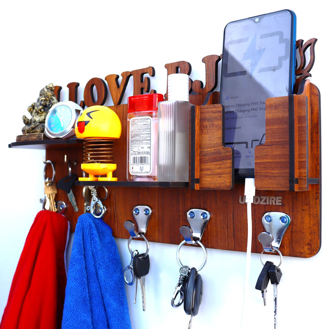 US DZIRE™ 818 Decorative Key Hanger (Brown) Wood Key Holder