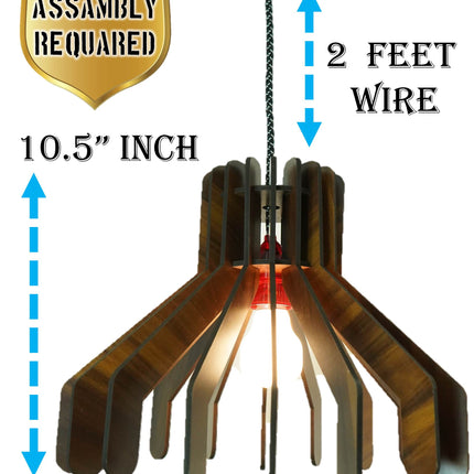 US DZIRE 453 Wooden Ceiling Pendant Light Shade  Chandelier Style.