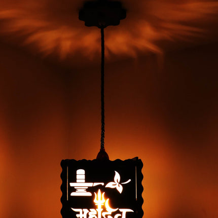 US DZIRE™ 518 Bholenath Bhagwan Wooden Ceiling Pendant Light Shade  Chandelier Style.