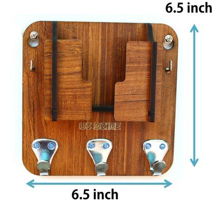 US DZIRE™ 832 Decorative Key Hanger (Brown) Wood Key Holder