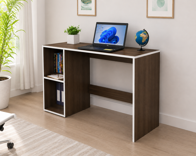 Engineered Wood Computer Study Table with Storage Shelf for Home Office Desk