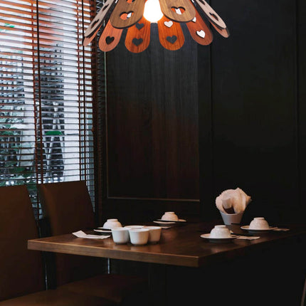 US DZIRE ™ 461 Fancy Wooden Ceiling Lights,Hanging Lamps,( With Gold Bulb )Ceiling Lamp pendant lamp shade For Living Room,Bedroom,Lobby,office,Restaurant,Dining Hall,Home decoration,Study Room Pendants Ceiling Lamp  (Brown)