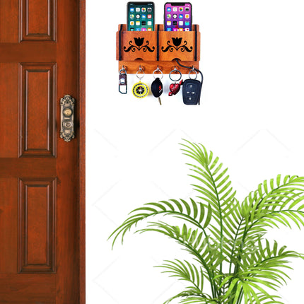 US DZIRE™ 221  Premium Key Holder For Home & Office Wood Key Holder  (5  Hooks, Brown)