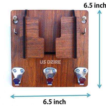 US DZIRE™ 830  Decorative Key Hanger (Brown) Wood Key Holder