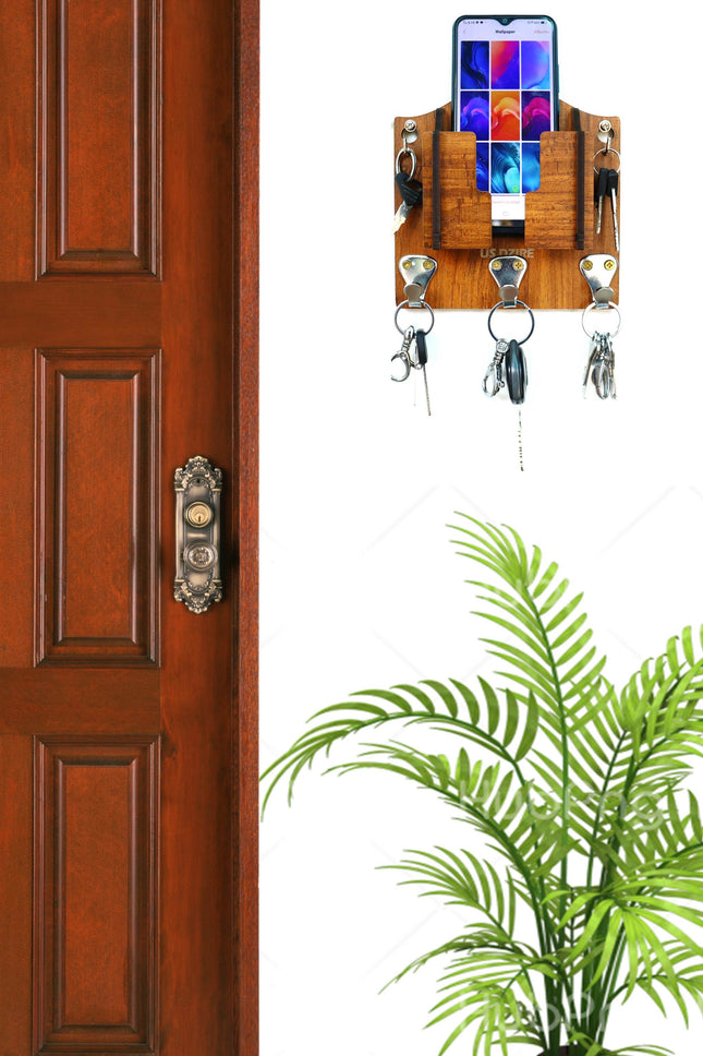 US DZIRE™ 847 Fancy Wooded key holder Sweet Home Flower Wood Key Holder