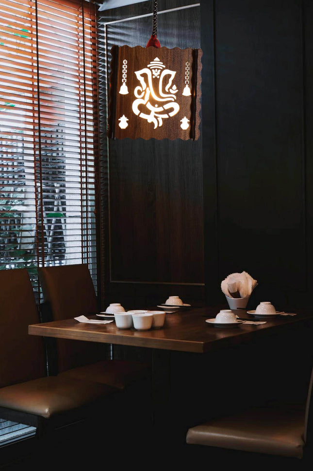 US DZIRE™ 512 Sri Ganesh Ji Pendants Ceiling Lamp  (Brown)