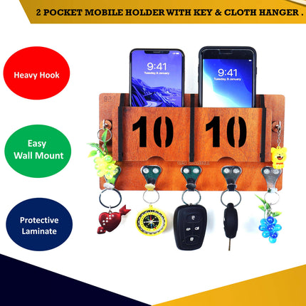 US DZIRE™ 1310 Premium Key Holder For Home & Office Wood Key Holder  (7  Hooks, Brown)
