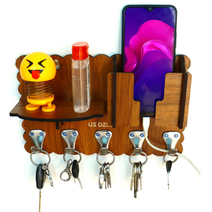 US DZIRE™ 835 Decorative Key Hanger (Brown) Wood Key Holder