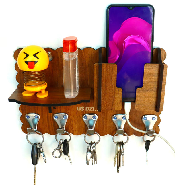 US DZIRE™ 835 Decorative Key Hanger (Brown) Wood Key Holder