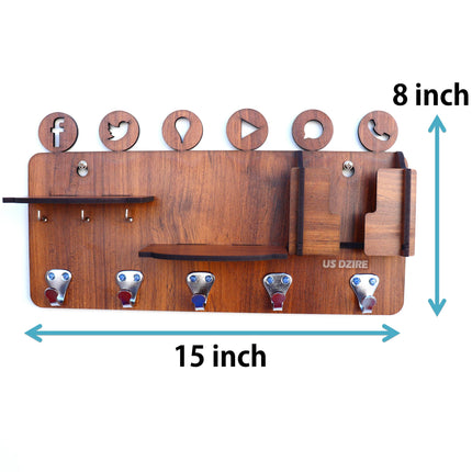 US DZIRE™ 816  Premium Key Holder For Home & Office Wood Key Holder