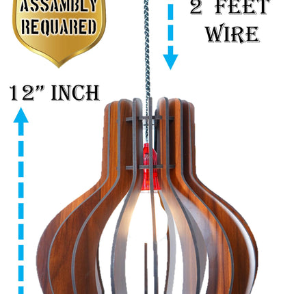 US DZIRE 454 Wooden Ceiling Pendant Light Shade  Chandelier Style.