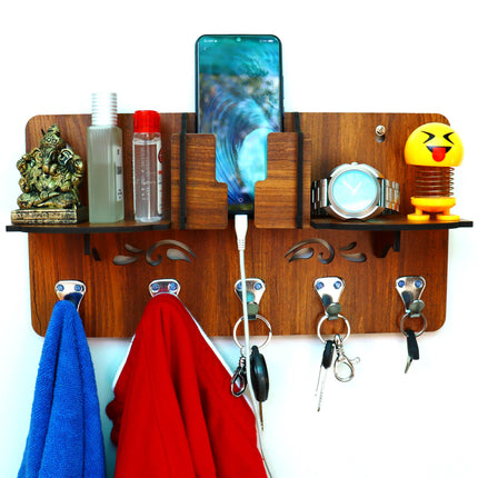 US DZIRE™ 806 Decorative Key Hanger (Brown) Wood Key Holder