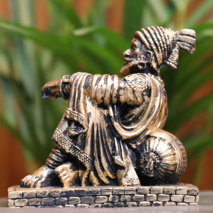 US DZIRE ™ 900 Chatrapati Shivaji Maharaj Idols Handcraft statue For Car Dashboard, Table,Puja ghar,mandir murti & office Figurines Decorative Showpiece Decorative Showpiece - 8.5 cm  (Polyresin, Gold, Black)