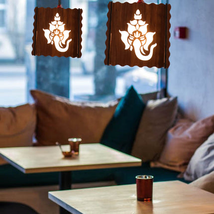 US DZIRE ™ 504 Fancy Wooden Ceiling Lights,Hanging Lamps,( With Gold Bulb )Ceiling Lamp pendant lamp shade For Living Room,Bedroom,Lobby,office,Restaurant,Dining Hall,Home decoration