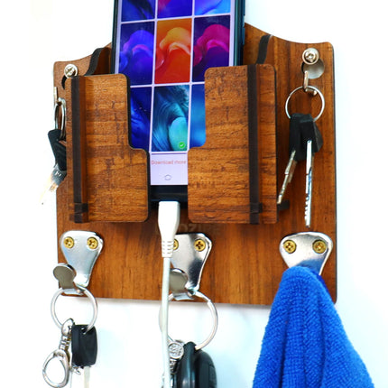 US DZIRE™ 848 Decorative Key Hanger (Brown) Wood Key Holder