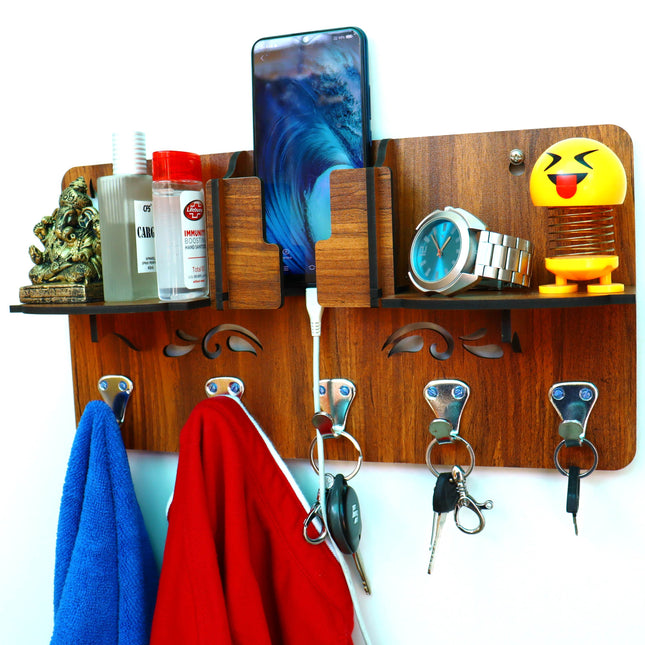 US DZIRE™ 806 Decorative Key Hanger (Brown) Wood Key Holder