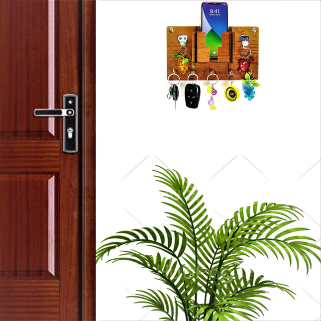 US DZIRE™ 1062 Decorative Key Hanger (Brown) Wood Key Holder
