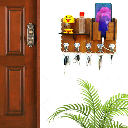 US DZIRE™ 835 Decorative Key Hanger (Brown) Wood Key Holder