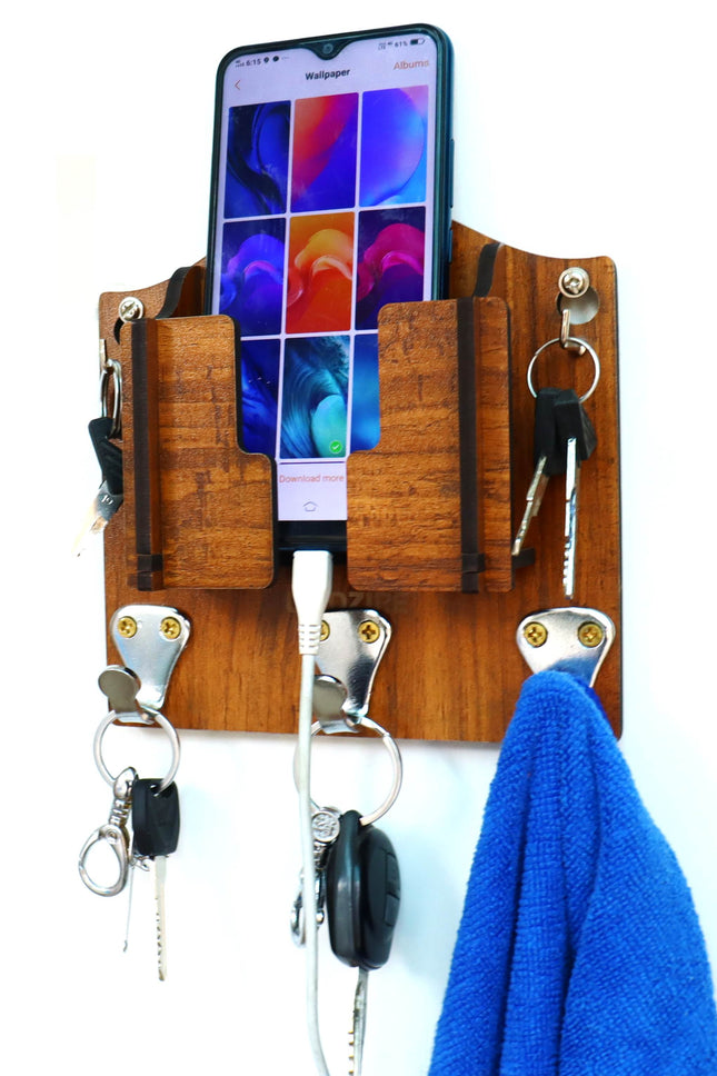 US DZIRE™ 847 Fancy Wooded key holder Sweet Home Flower Wood Key Holder