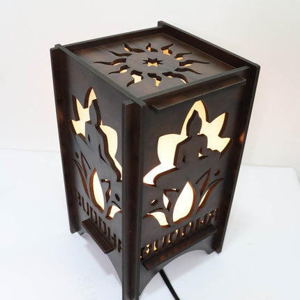 US DZIRE ™ 602 Wooden Gauttam Buddha LED Table Lamp With Creative Design,Suitable for Bedside,Drawing room,Lobby Etc Table Lamp