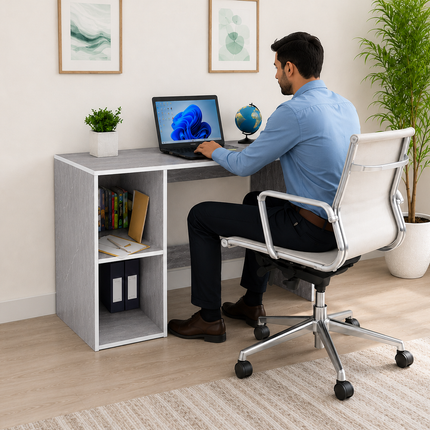 Study Laptop Computer Table with Storage Shelf for Home Office, Students & Work